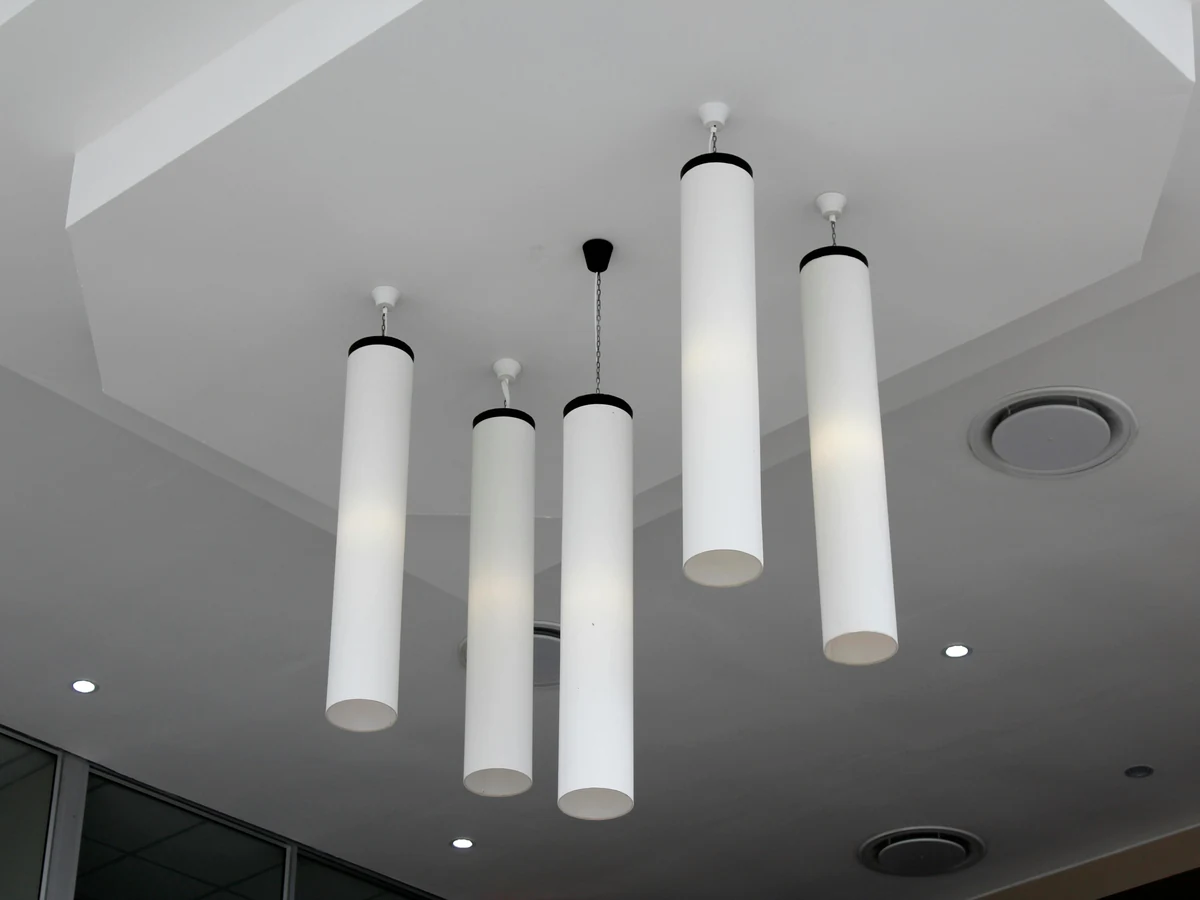 Ceiling painting in Darlington by Darlington Decorators, modern cylindrical ceiling finish