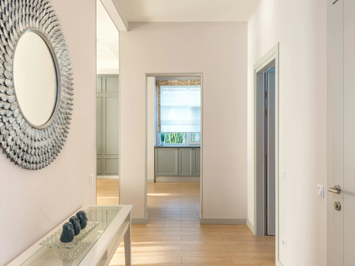 Freshly painted white hallway in a Heighington home by Darlington Decorators