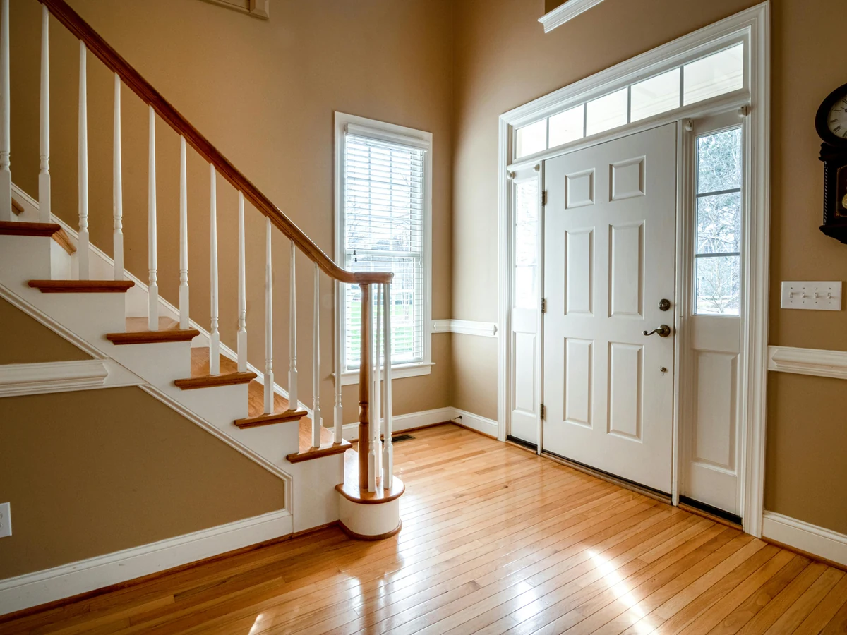 Traditional hallway and staircase painting in Darlington by Darlington Decorators